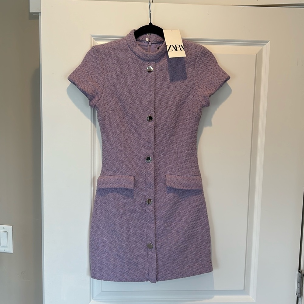 NWT ZARA purple mini dress XS